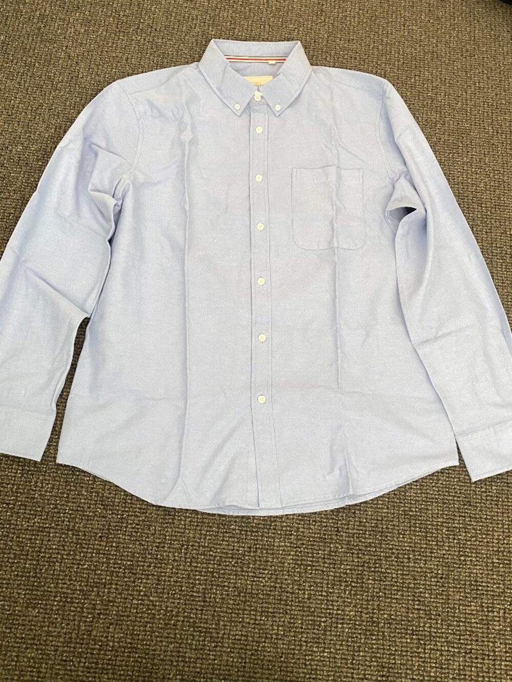 New! Alimens & Gentle Oxford Blue Long Sleeve Button Down / Mens Size M